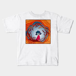 The Japanese introvert masked girl 3 - Yabisan vector art - Kids T-Shirt